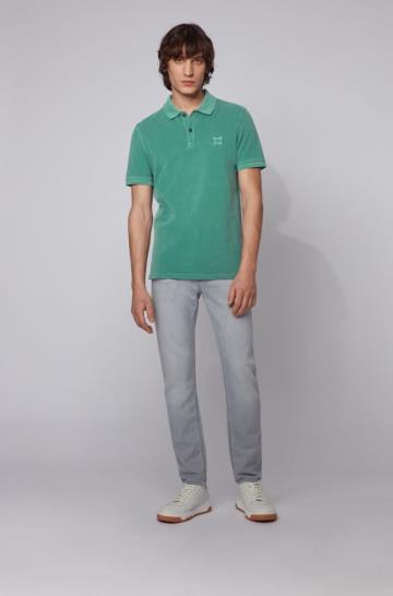 Koszulki Polo BOSS Slim Fit Zielone Męskie (Pl06529)